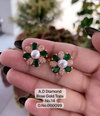AD Diamond Silver And Rose Gold Tops Earrings Catalog
